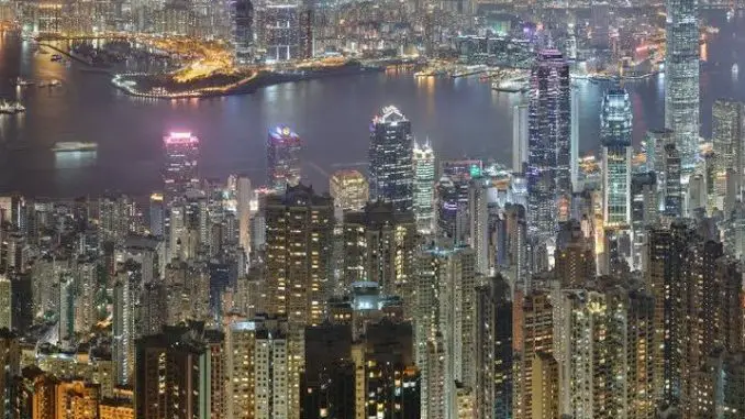 Skyline de oficinas de Hong Kong